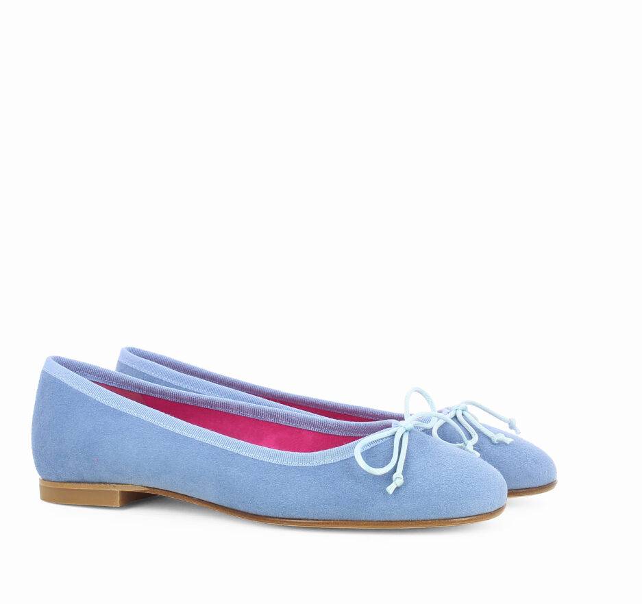 Le Babe BALLERINE IN VELOUR CIELO Italy
