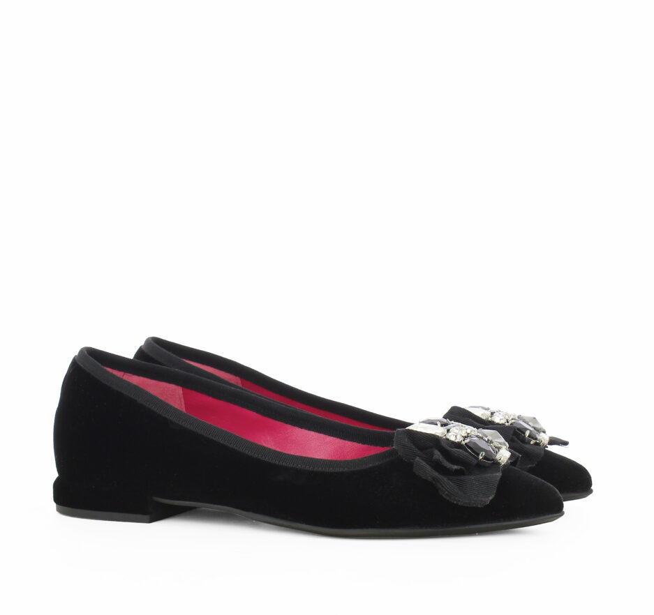 Le Babe BALLERINE IN VELLUTO NERO Fino Al -60%