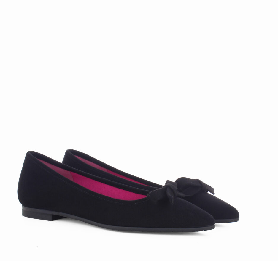 Le Babe BALLERINE IN VELOUR NERO Affare Del Giorno