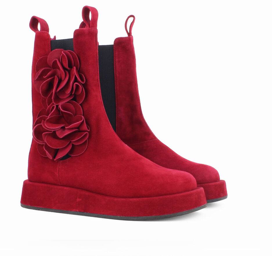 Le Babe BOOTS IN VELOUR CHERRY Hotsell