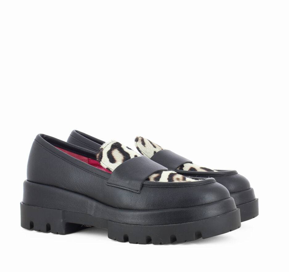 Le Babe MOCASSINI IN VITELLO NERO Offerta