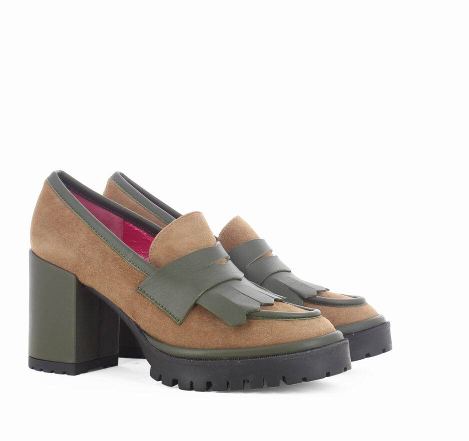 Le Babe MOCASSINI IN VELOUR TAUPE Promozione Limitata