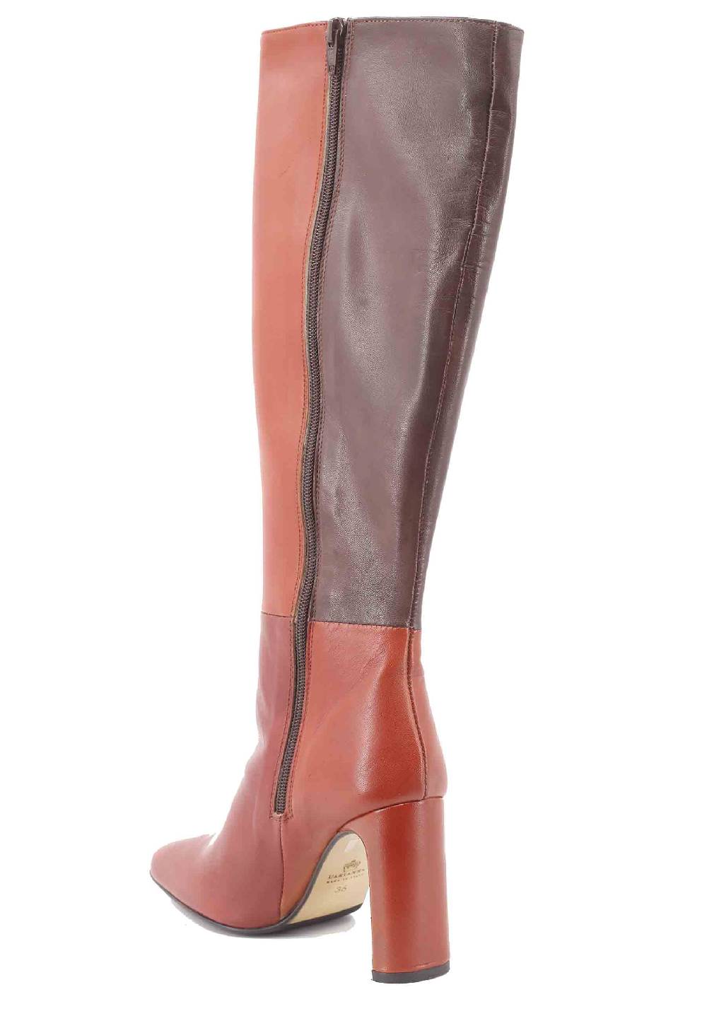 L'ARIANNA Stivali ST1300 patchwork in pelle cuoio e marrone con tacco alto Offerte