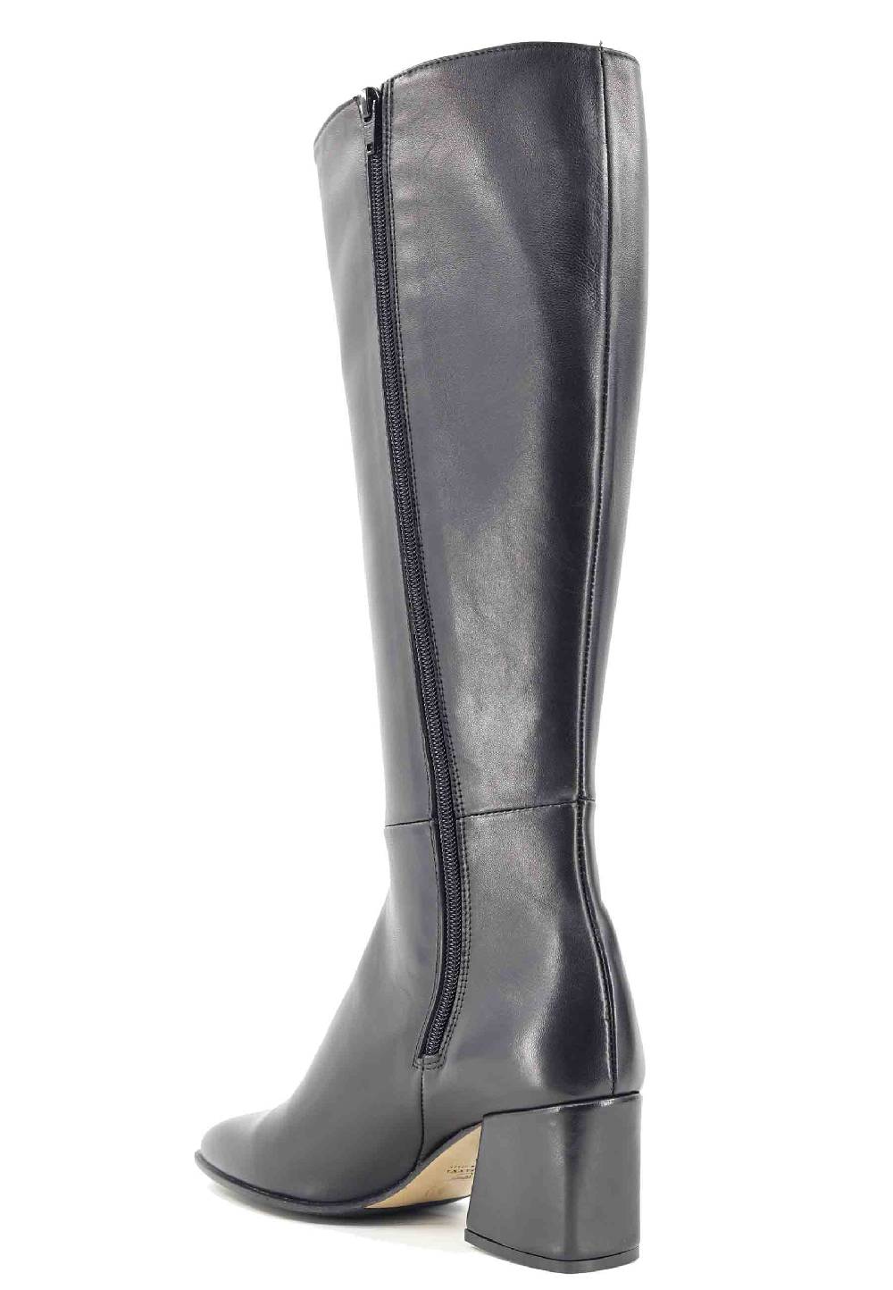L'ARIANNA Stivali con zip st1302 da donna in pelle nera con punta quadrata I Più Venduti
