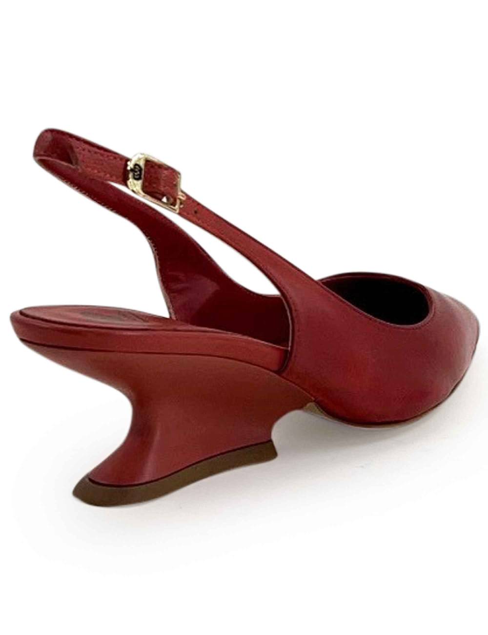L'ARIANNA decollete ch1754/z slingback color LOBSTER con tacco a zeppa l'arianna Offerta speciale