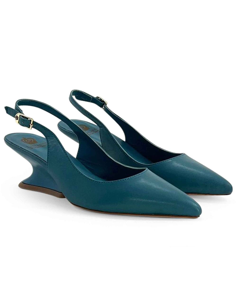 L'ARIANNA decollete ch1754/z slingback color ARCADIA con tacco a zeppa l'arianna Grande vendita