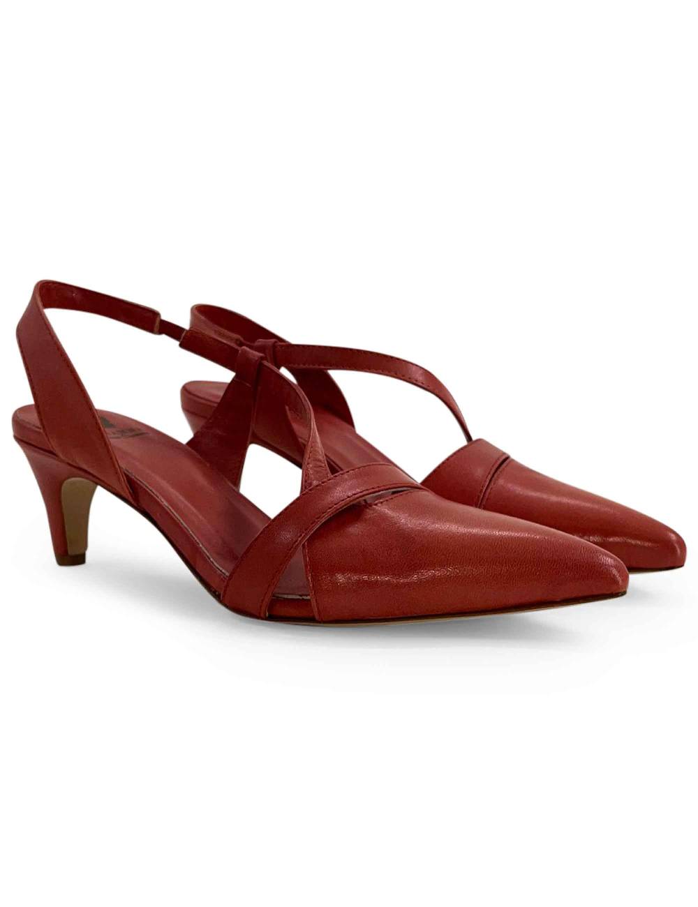 L'ARIANNA Decollete CH1721 da donna in pelle color lobster Offerta esclusiva