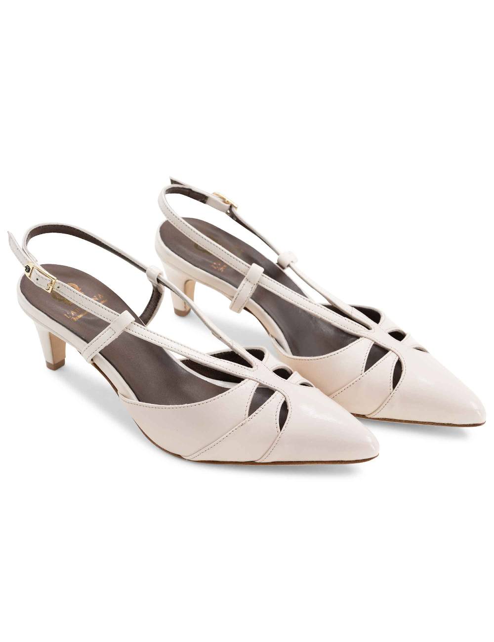 L'ARIANNA Decollete CH1757 da donna in pelle lux vaniglia L'Arianna Offerta San Valentino