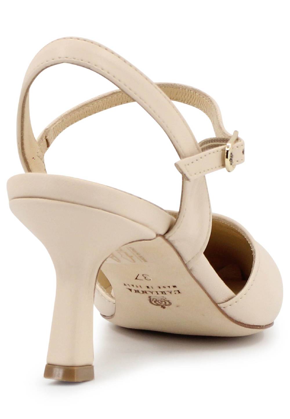 L'ARIANNA Decollete de1541 donna in pelle beige con cinturino alla caviglia Nuovi prodotti