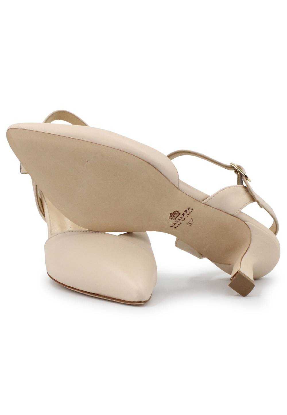 L'ARIANNA Decollete de1541 donna in pelle beige con cinturino alla caviglia Nuovi prodotti