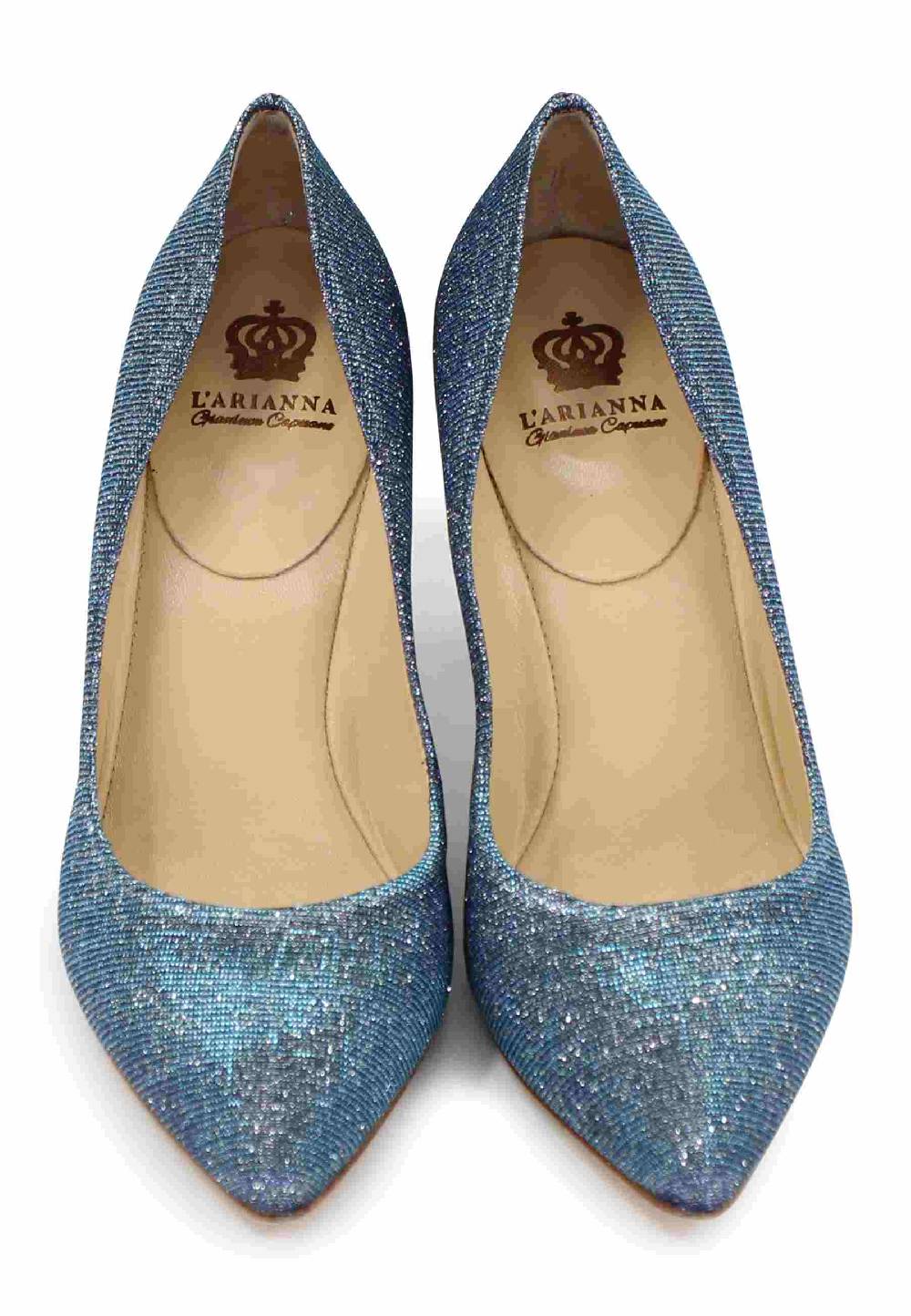 L'ARIANNA Decollete DE1002/RT donna in tessuto lux demin con tacco alto Liquidazione
