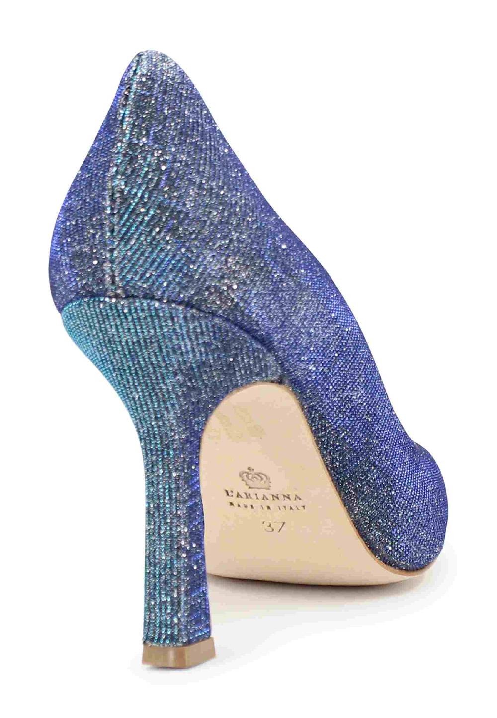 L'ARIANNA Decollete DE1002/RT donna in tessuto lux demin con tacco alto Liquidazione