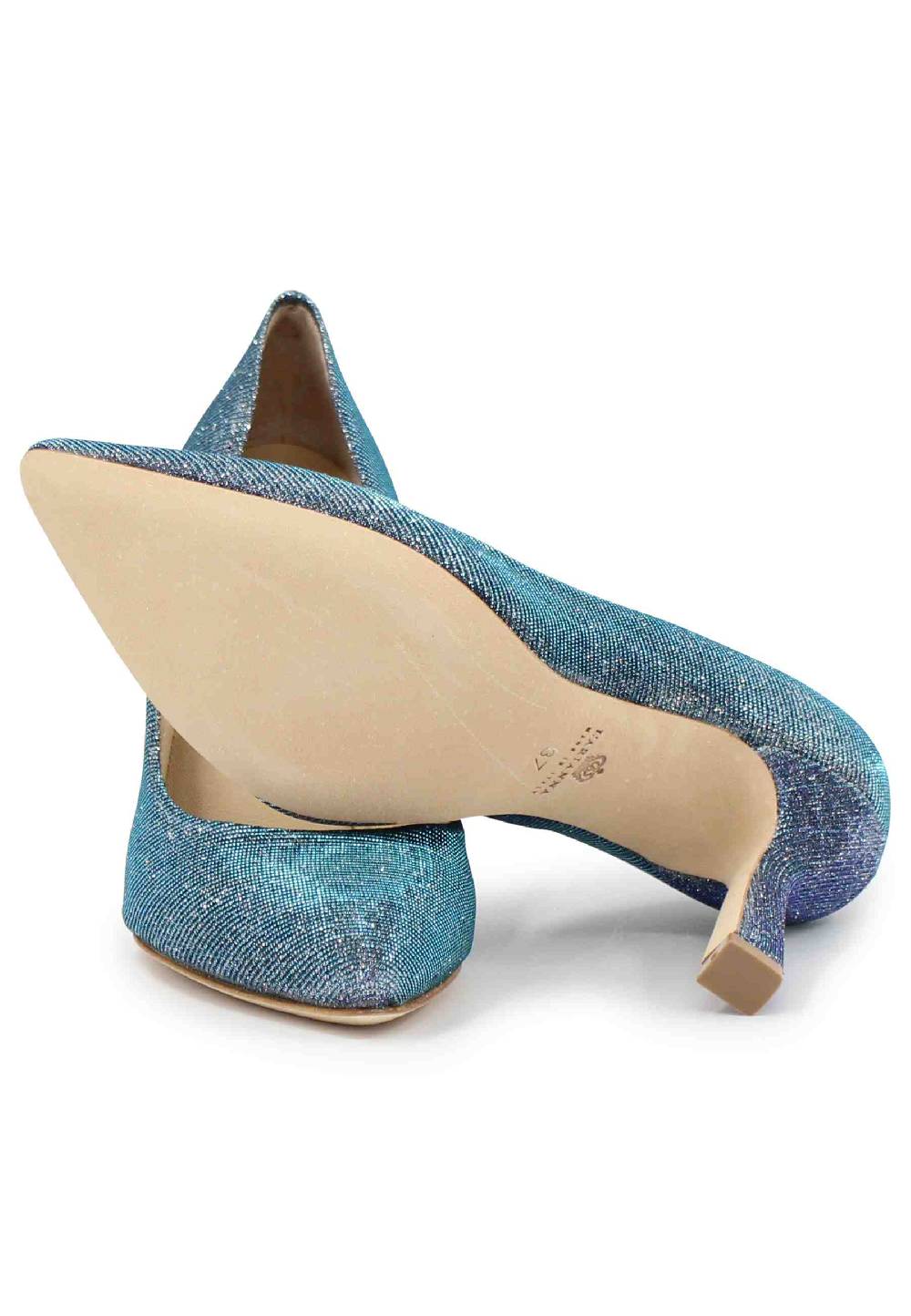 L'ARIANNA Decollete DE1002/RT donna in tessuto lux demin con tacco alto Liquidazione