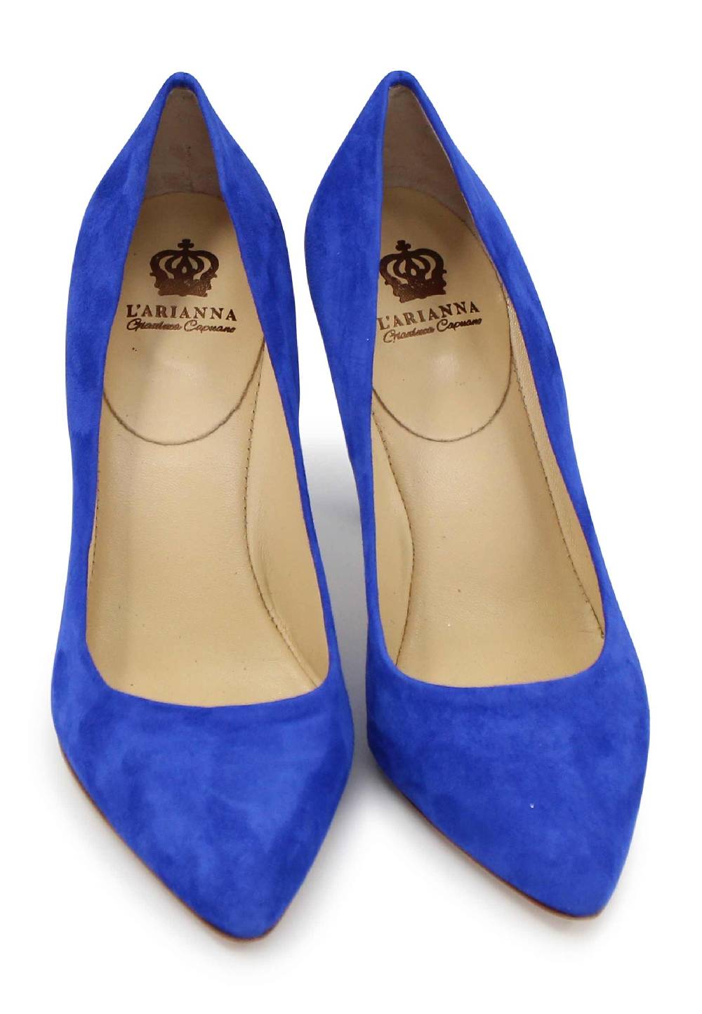 L'ARIANNA Decollete DE1002/RT donna in camoscio blu con tacco alto Offerte giornaliere