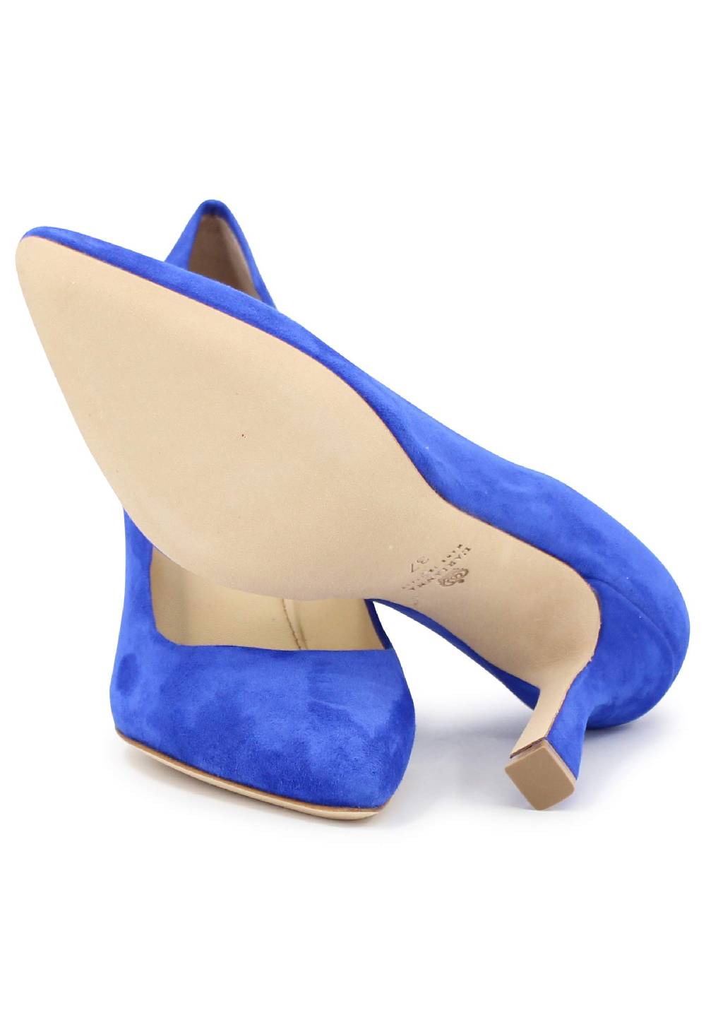L'ARIANNA Decollete DE1002/RT donna in camoscio blu con tacco alto Offerte giornaliere