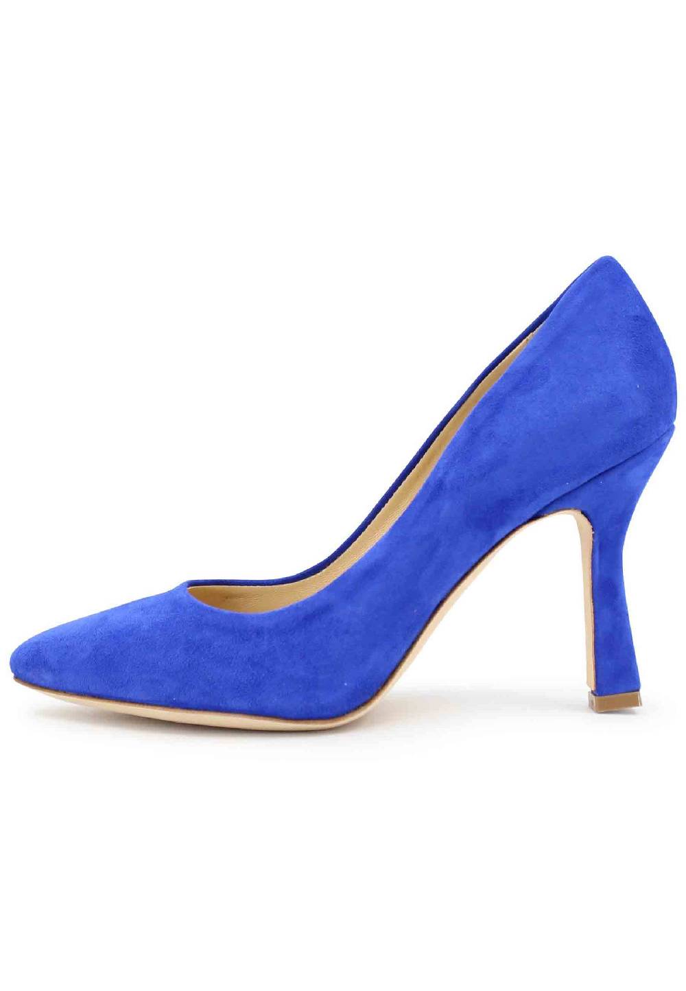 L'ARIANNA Decollete DE1002/RT donna in camoscio blu con tacco alto Offerte giornaliere