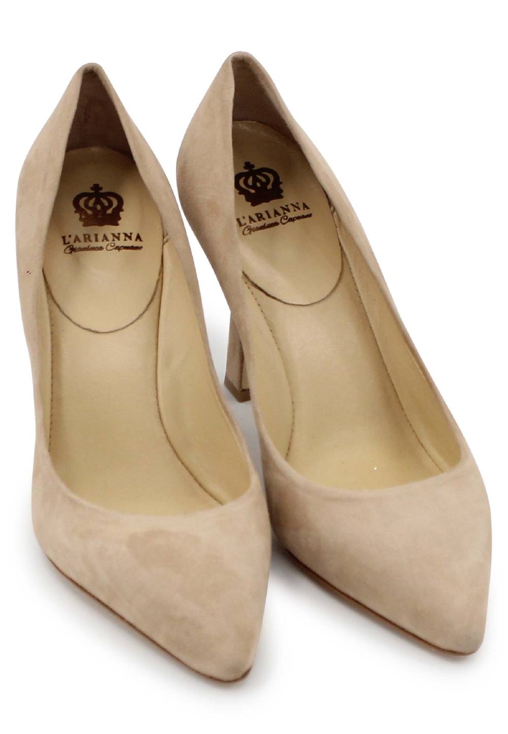 L'ARIANNA Decollete DE1002/RT in camoscio nude con tacco alto Offerte speciali