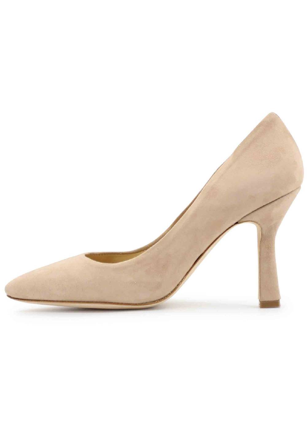 L'ARIANNA Decollete DE1002/RT in camoscio nude con tacco alto Offerte speciali