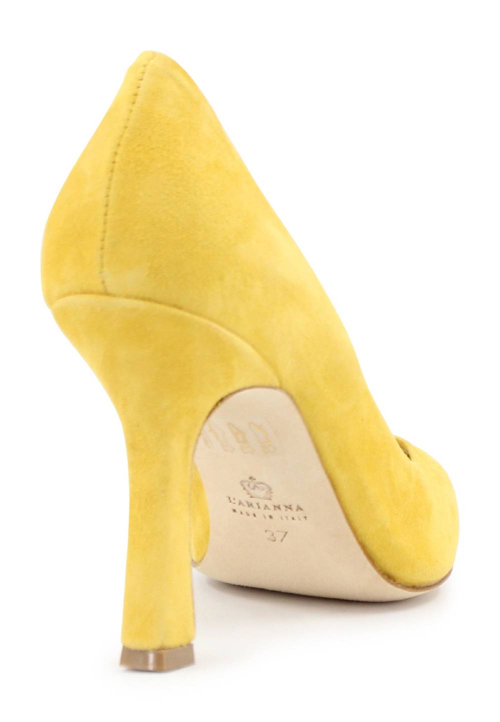L'ARIANNA Decollete DE1002/RT donna in camoscio giallo con tacco alto Ultimo giorno
