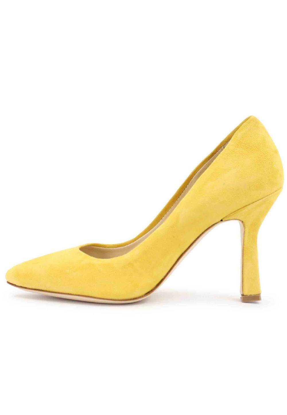 L'ARIANNA Decollete DE1002/RT donna in camoscio giallo con tacco alto Ultimo giorno