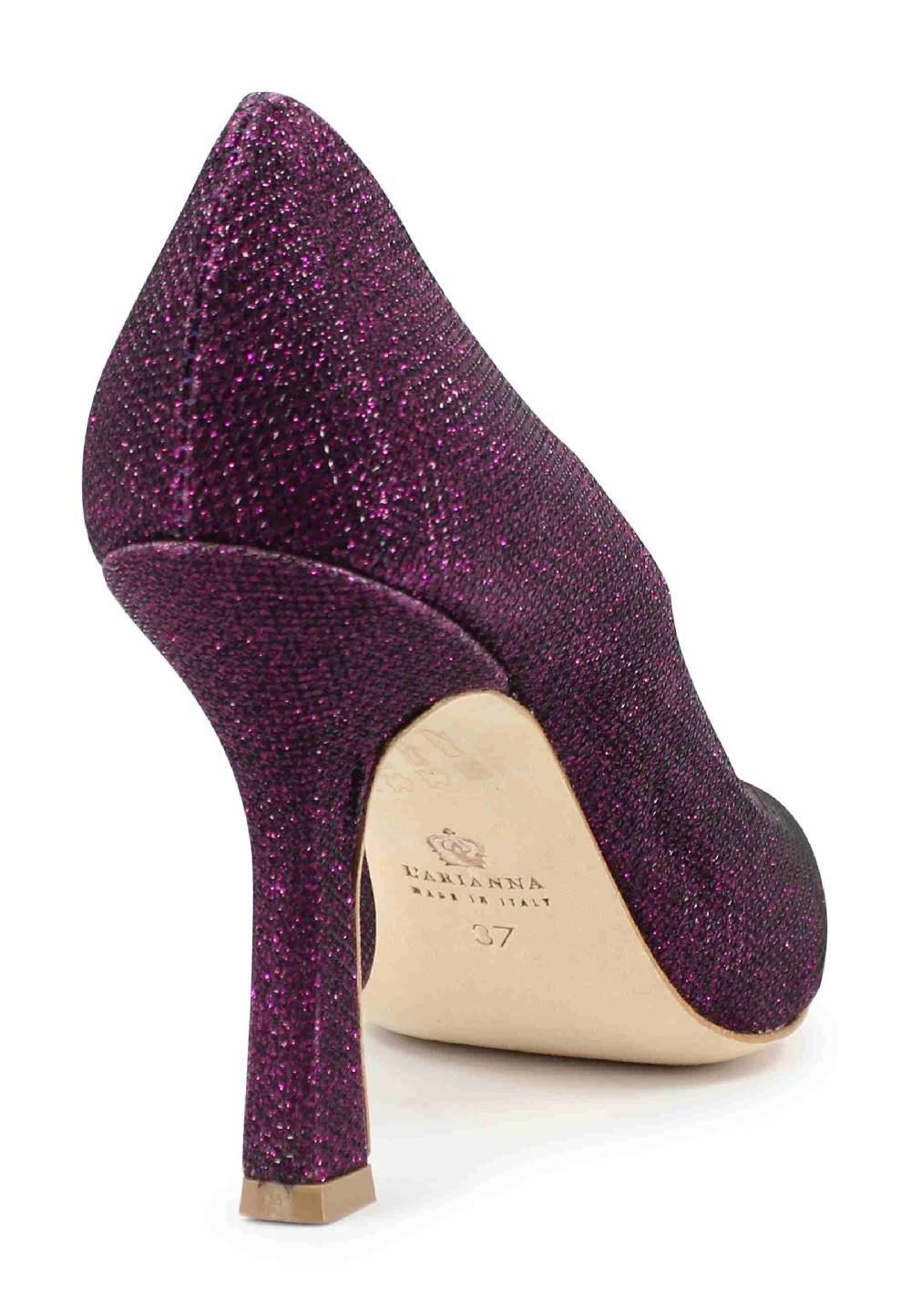 L'ARIANNA Decollete DE1002/RT donna in tessuto lux viola con tacco alto Only for today