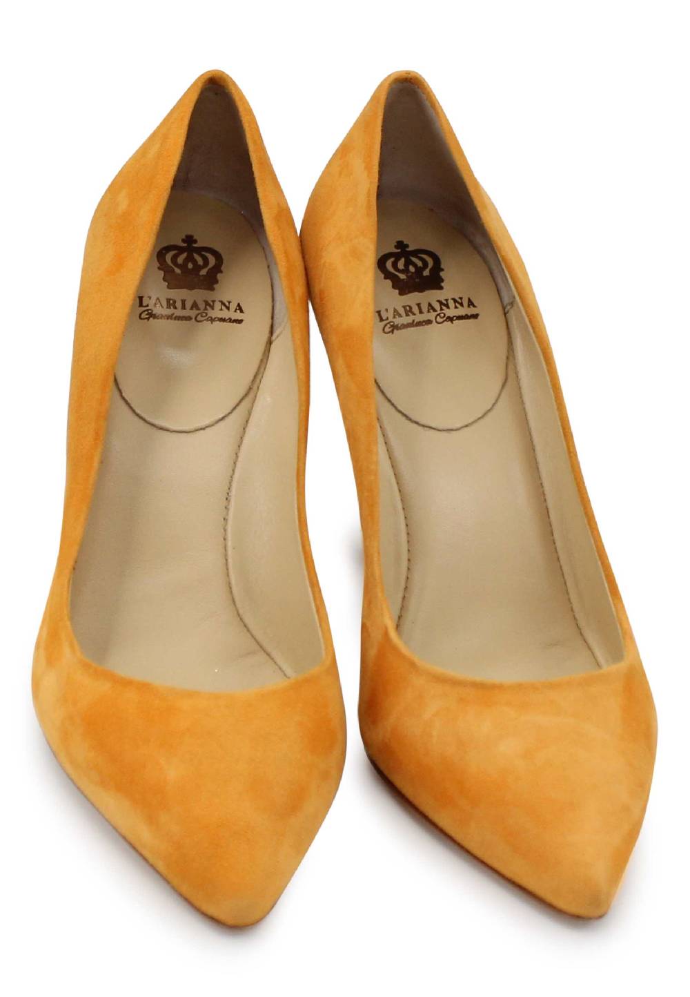 L'ARIANNA Decollete DE1002/RT donna in camoscio arancione con tacco alto Offerta speciale della fabbrica