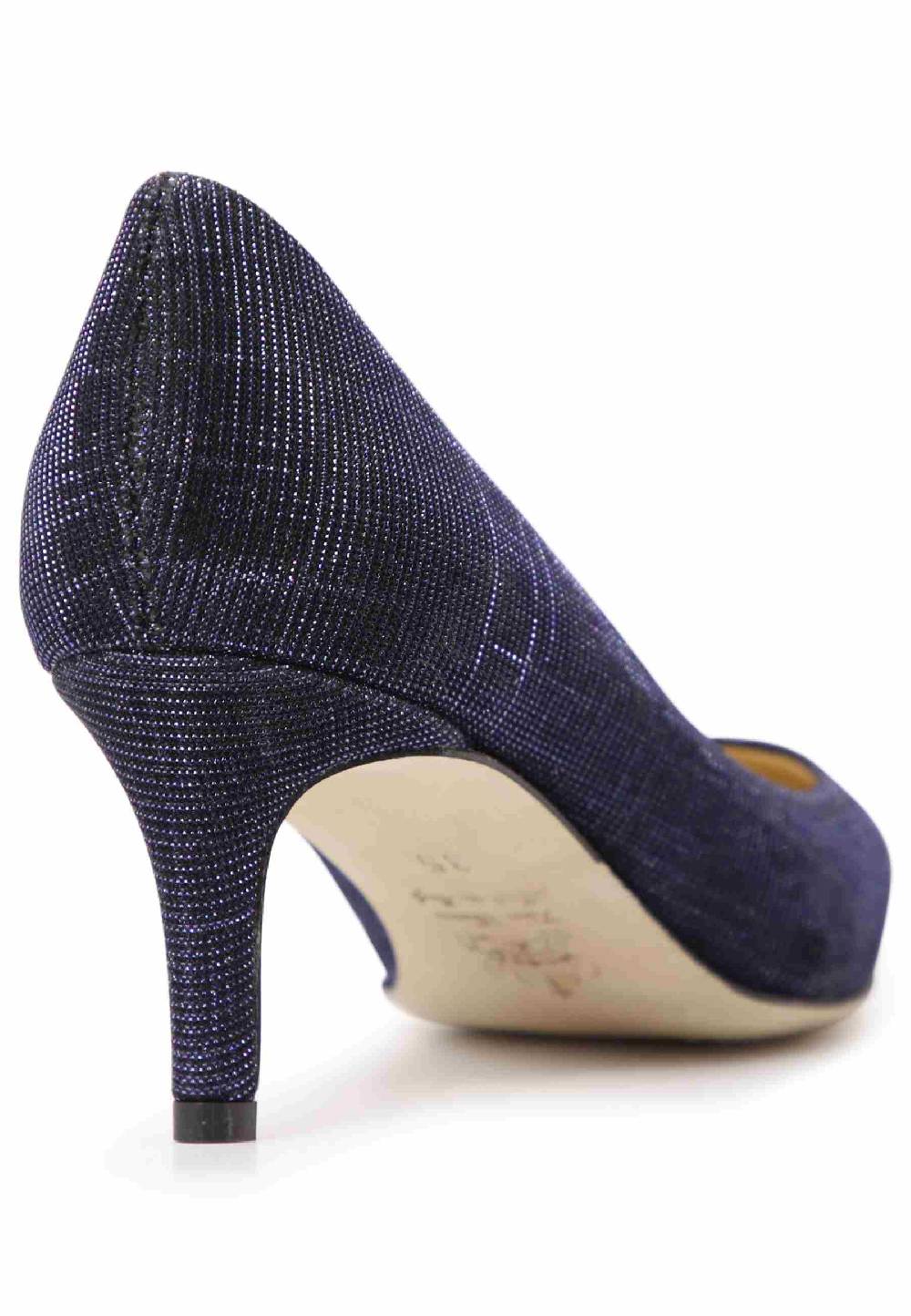 L'ARIANNA Decollete donna in tessuto lux blu con tacco sottile Sostegno trimestrale