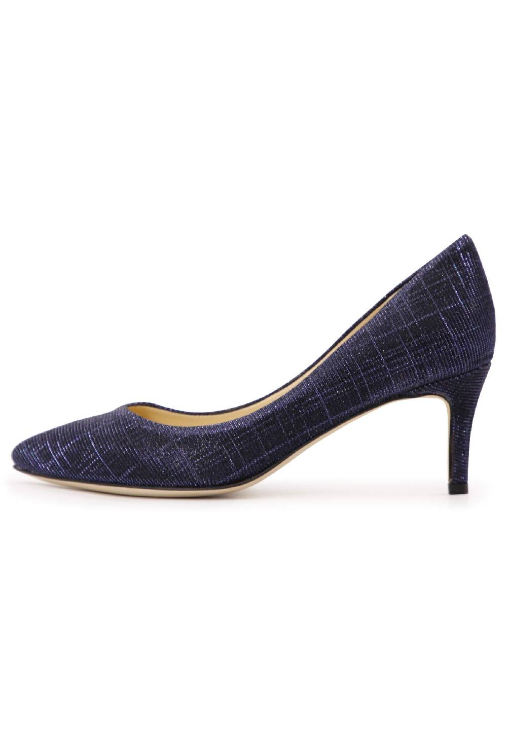 L'ARIANNA Decollete donna in tessuto lux blu con tacco sottile Sostegno trimestrale