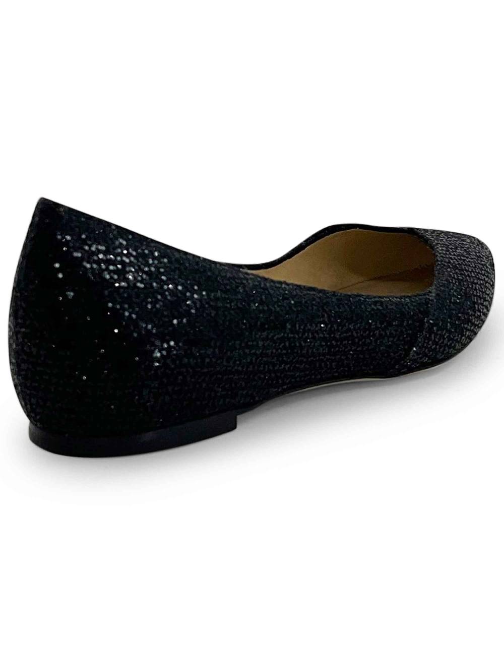 L'ARIANNA Ballerine bl1466 da donna in tessuto glitter moon nero con tacco basso l'arianna Super sconto
