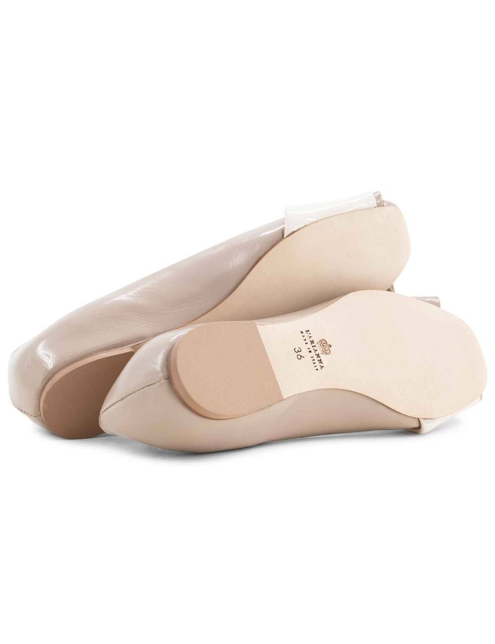 L'ARIANNA BALLERINE BL1694 DA DONNA IN LUX TAUPE CON TACCO BASSO L'ARIANNA Trasporto libero internazionale