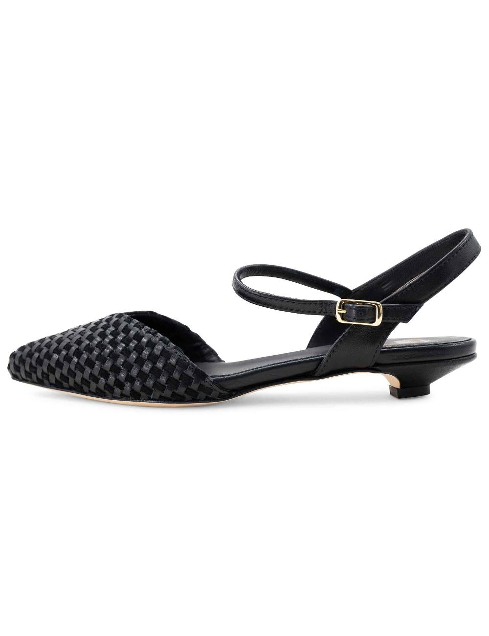 L'ARIANNA Ballerine BL1488/rt da donna in camoscio e pelle nera con cinturino alla caviglia L'Arianna Officina