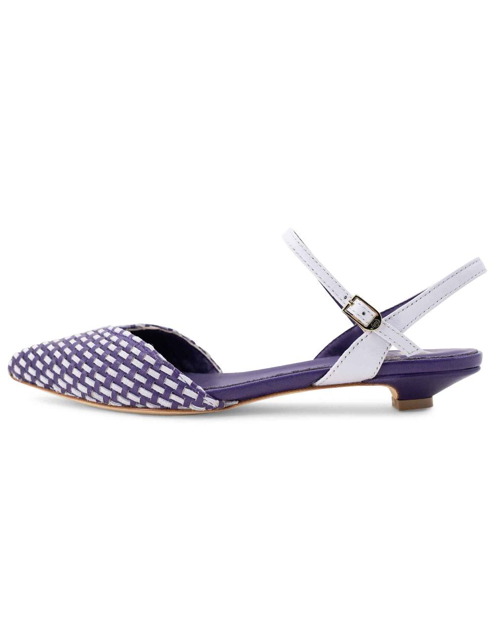 L'ARIANNA Ballerine BL1488/rt da donna in pelle viola e camoscio perla con cinturino alla caviglia Esporta salva
