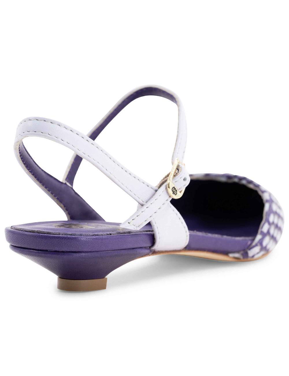 L'ARIANNA Ballerine BL1488/rt da donna in pelle viola e camoscio perla con cinturino alla caviglia Esporta salva
