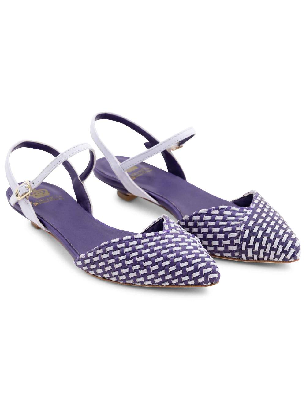 L'ARIANNA Ballerine BL1488/rt da donna in pelle viola e camoscio perla con cinturino alla caviglia Esporta salva