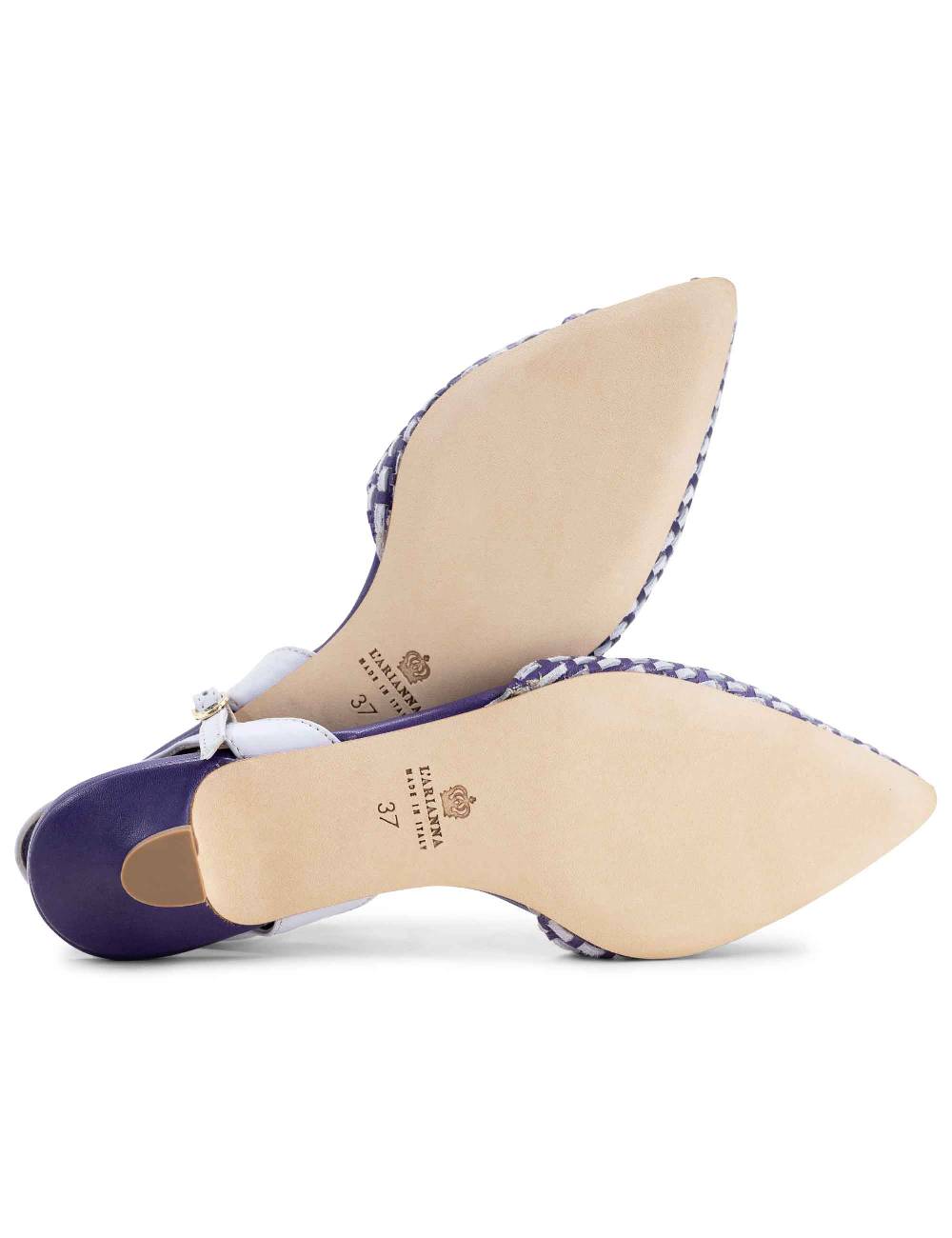 L'ARIANNA Ballerine BL1488/rt da donna in pelle viola e camoscio perla con cinturino alla caviglia Esporta salva