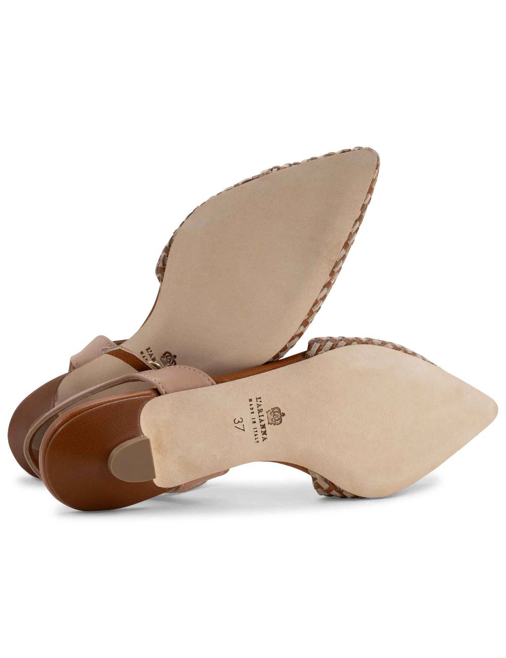 L'ARIANNA Ballerine BL1488/rt da donna in cuoio e nude con cinturino alla caviglia L'Arianna Black Friday Prezzi