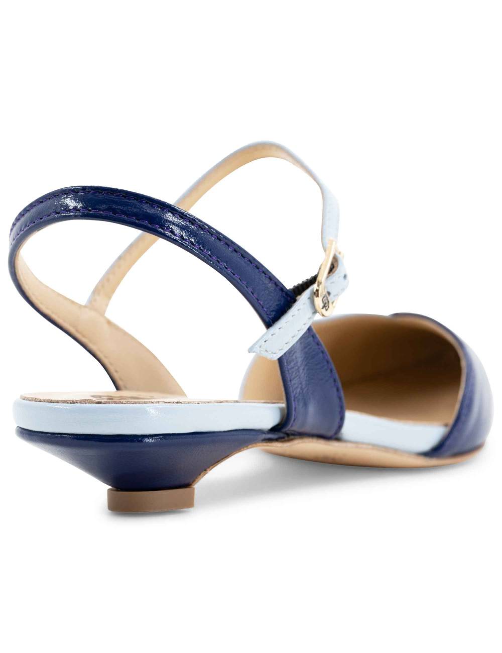 L'ARIANNA Ballerine BL1413/rt da donna in pelle blu punta chiusa con cinturino alla caviglia L'Arianna 50% di sconto per tempo limitato