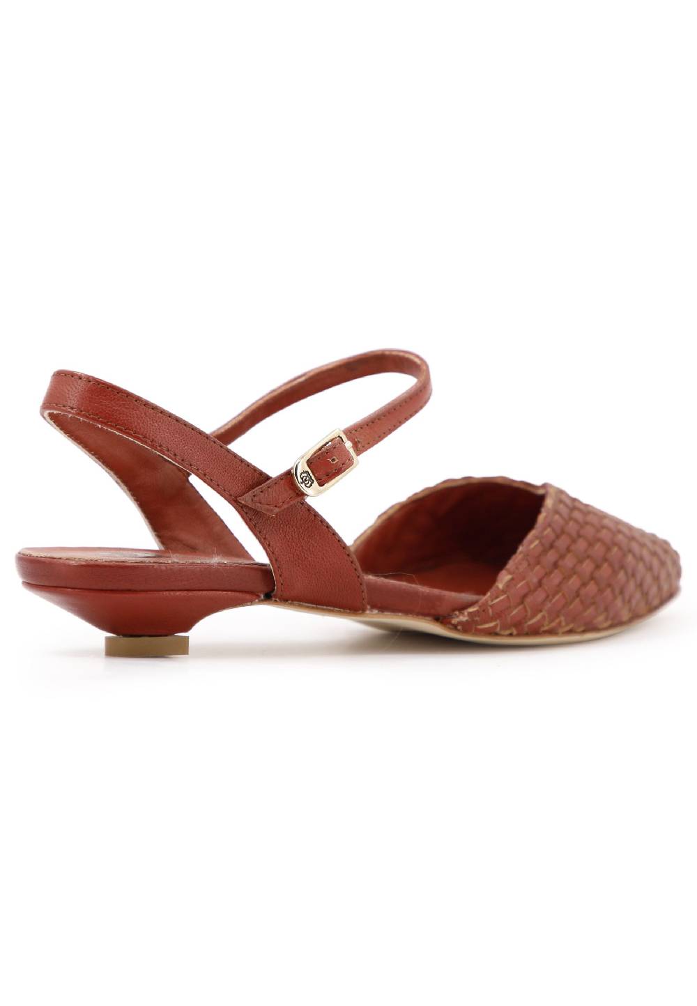 L'ARIANNA Ballerine BL1488/rt da donna in camoscio mattone con cinturino alla caviglia In Linea