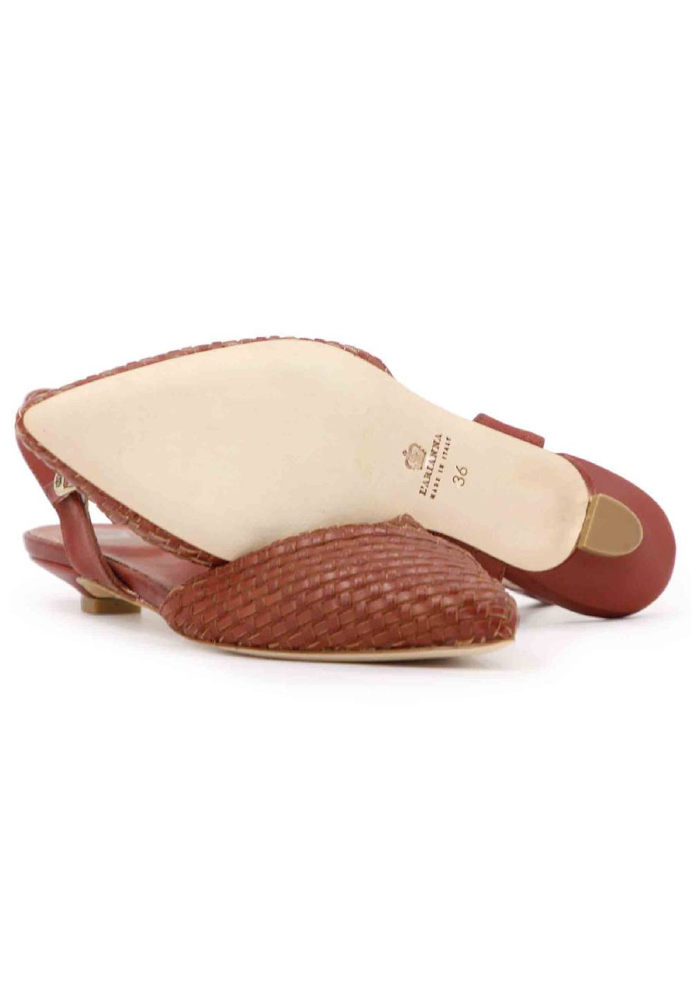L'ARIANNA Ballerine BL1488/rt da donna in camoscio mattone con cinturino alla caviglia In Linea