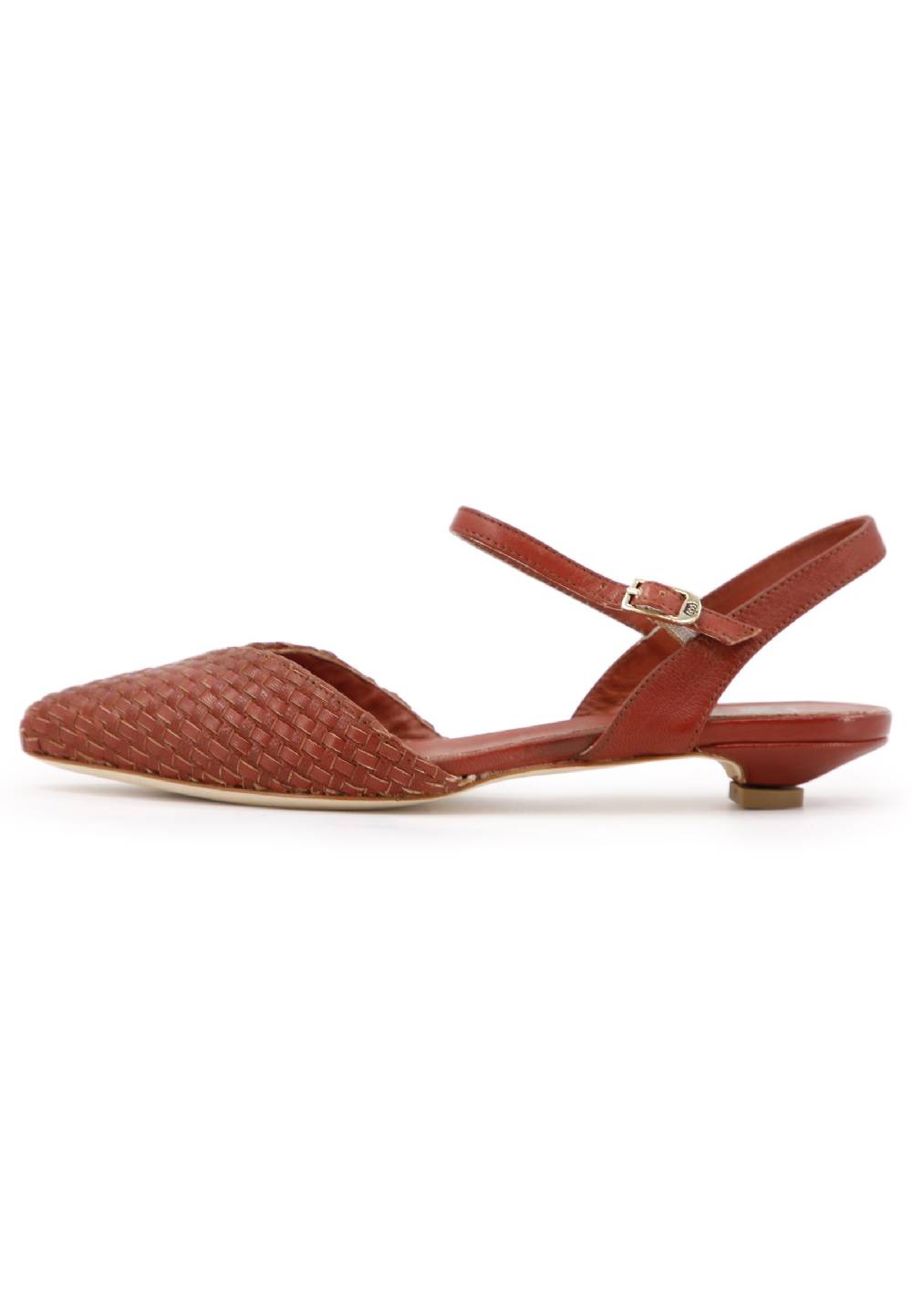 L'ARIANNA Ballerine BL1488/rt da donna in camoscio mattone con cinturino alla caviglia In Linea