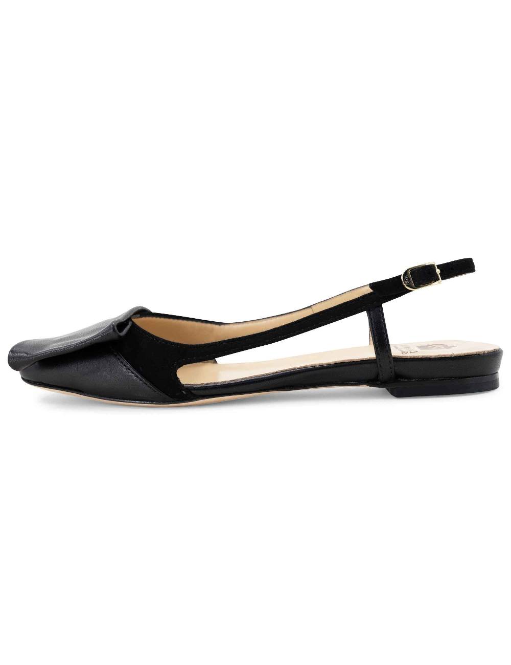 L'ARIANNA BALLERINE CH1626 IN PELLE E CAMOSCIO NERO DA DONNA CON TACCO BASSO E CINTURINO SLINGBACK L'ARIANNA Qualità