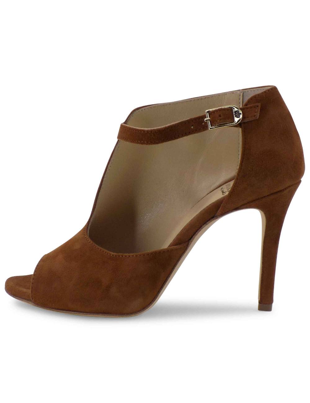 L'ARIANNA sandali open toe sp8000 donna in camoscio color cuoio tacco alto Acquista Ora