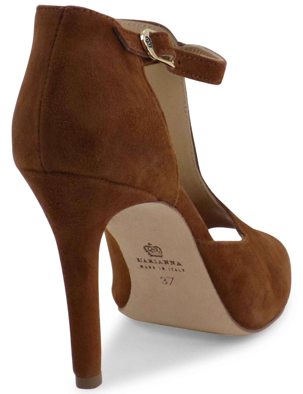 L'ARIANNA sandali open toe sp8000 donna in camoscio color cuoio tacco alto Acquista Ora