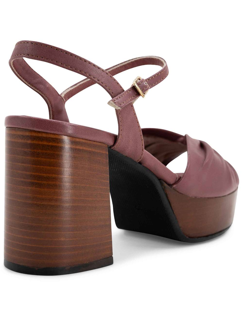 L'ARIANNA Sandali ds1648 da donna in pelle couture con tacco e plateau in cuoio L'Arianna Promozione Limitata