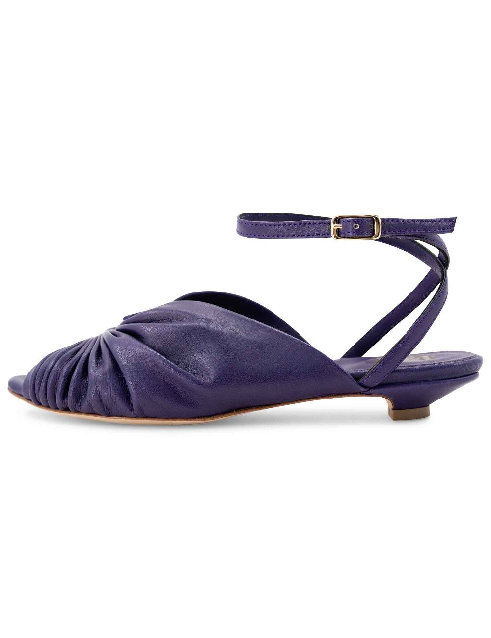 L'ARIANNA sandalo sp1596 da donna in pelle color viola plissè e cintuirno alla caviglia Shopping Online