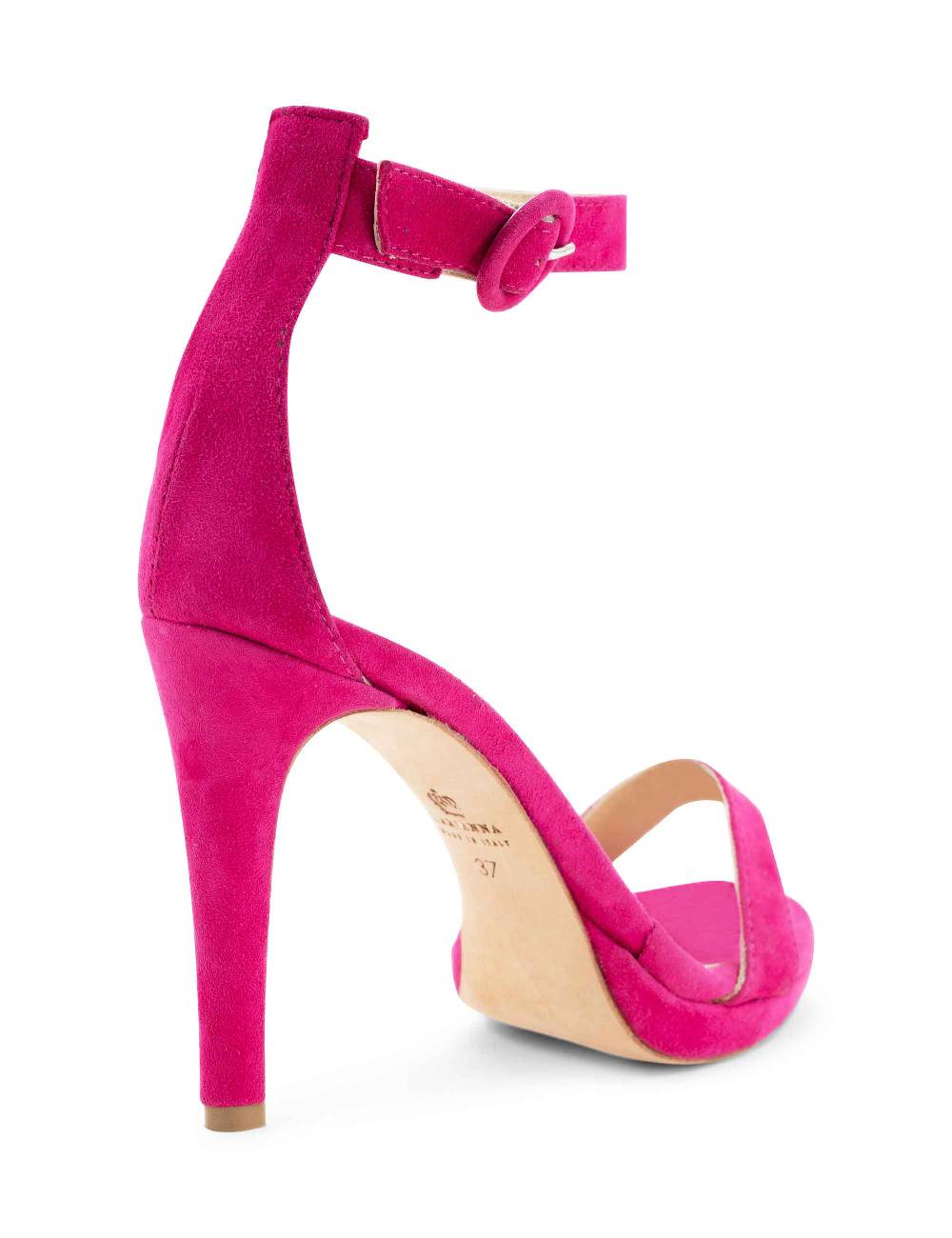 L'ARIANNA Sandali DS7016 donna in camoscio fucsia tacco alto e cinturino alla caviglia Affare Del Giorno