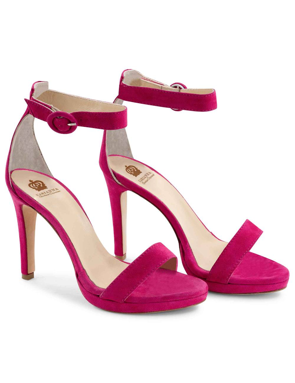 L'ARIANNA Sandali DS7016 donna in camoscio fucsia tacco alto e cinturino alla caviglia Affare Del Giorno
