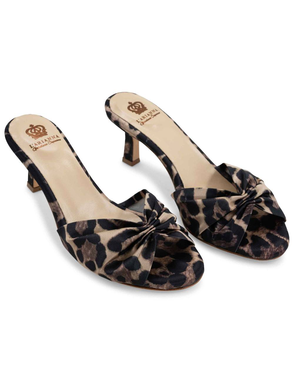 L'ARIANNA Sandali ds1649/rt donna inraso animalier color nero con tacco basso Presa