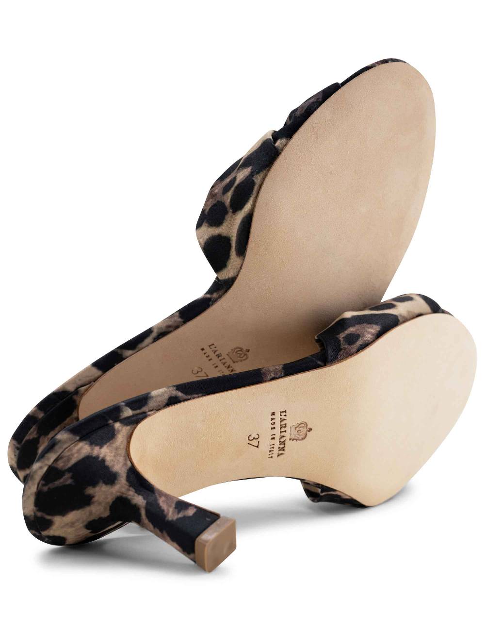 L'ARIANNA Sandali ds1649/rt donna inraso animalier color nero con tacco basso Presa