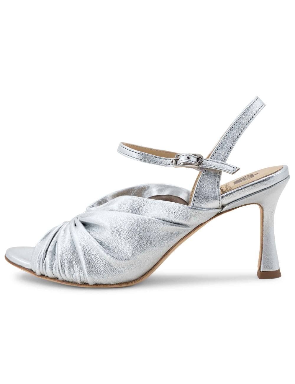 L'ARIANNA Sandali ds1535/rt donna in pelle argento con suola in cuoio Offerta
